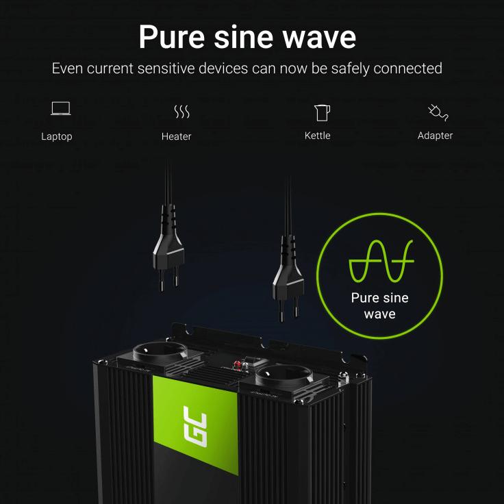 Инвертор за кола - Green Cell Voltage Car Inverter 12V to 230V 2000W/4000W Full Sine Wave | JAR Computers Инвертор за кола - Green Cell Voltage Car Inverter 12V to 230V 2000W/4000W Full Sine Wave