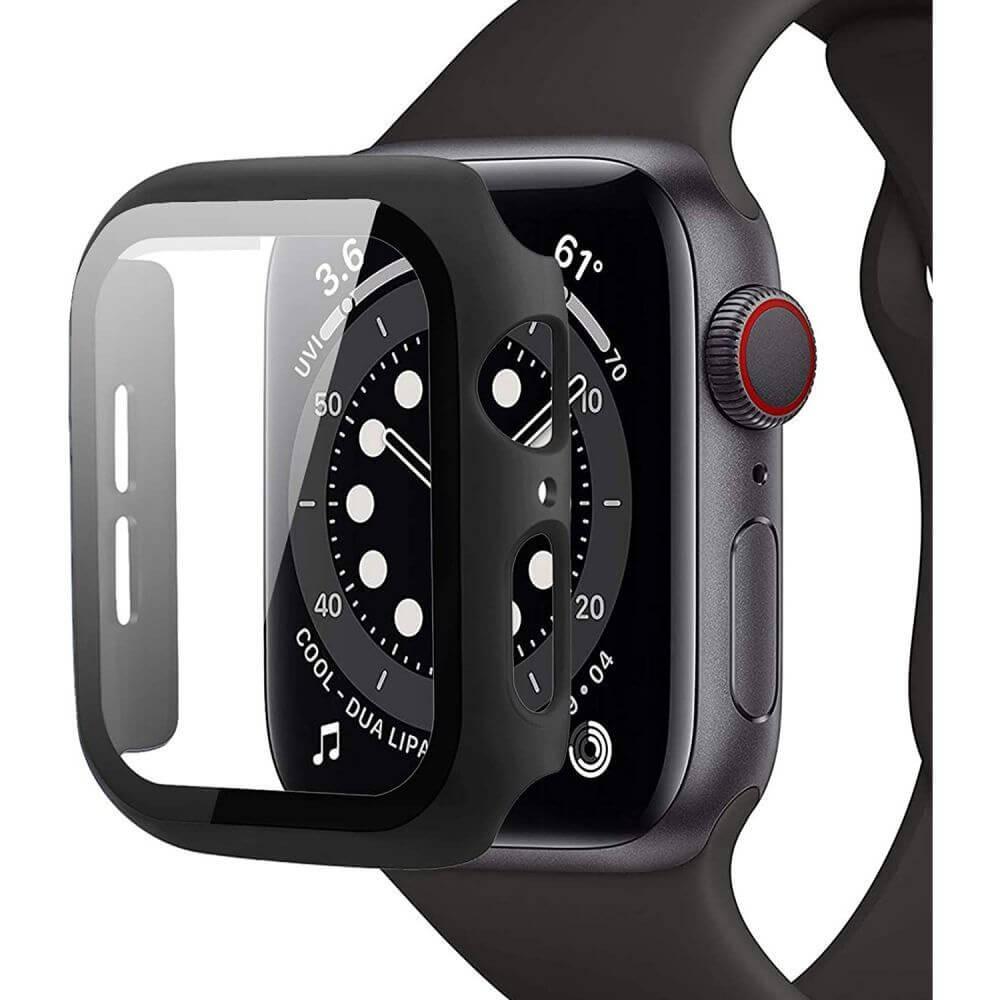 Качествен твърд кейс с вграден стъклен протектор за дисплея на Apple Watch 7 45мм, Apple Watch 8 45мм - JC Defense 360 Case (черен) | JAR Computers Качествен твърд кейс с вграден стъклен протектор за дисплея на Apple Watch 7 45мм, Apple Watch 8 45мм - JC Defense 360 Case (черен)