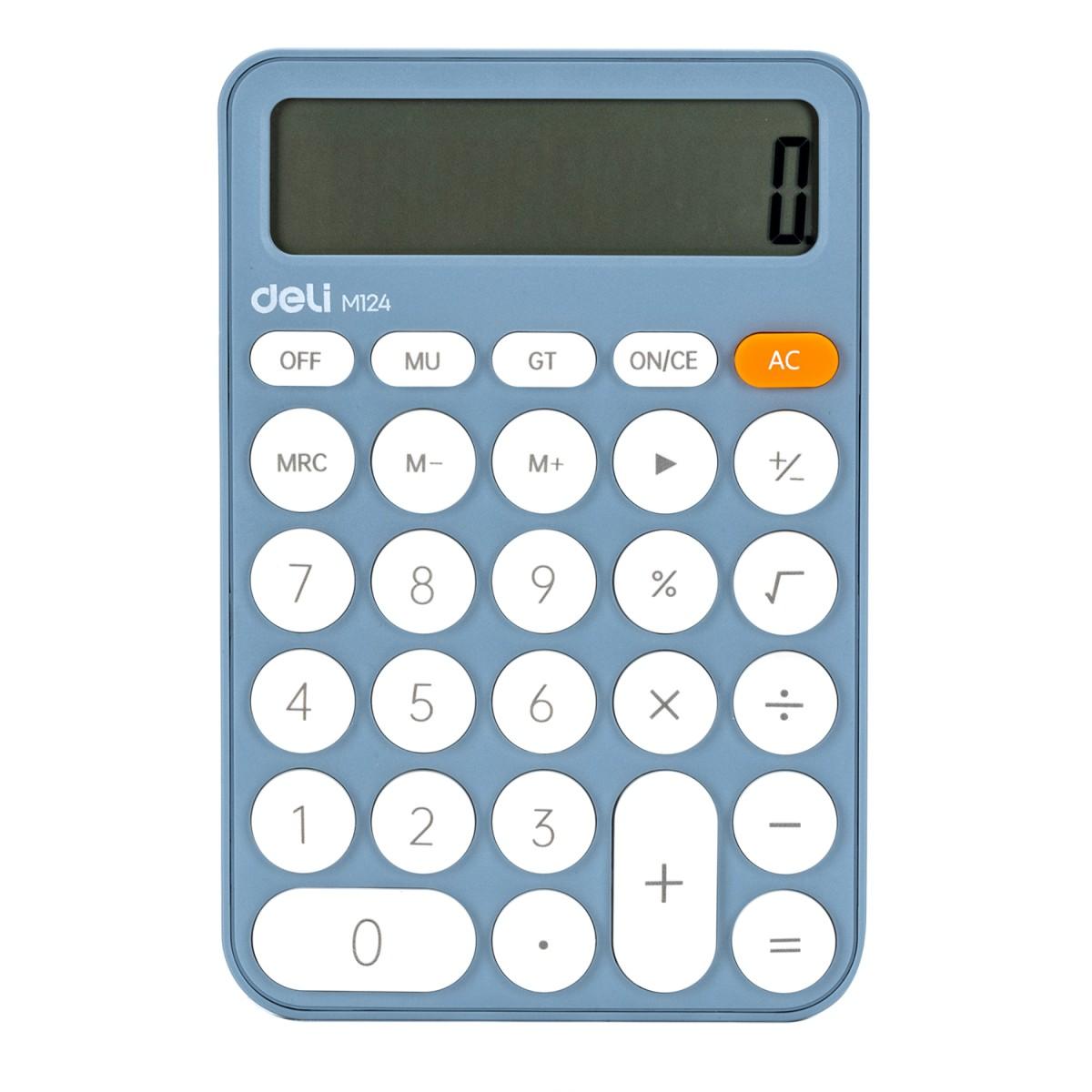 Калкулатор Deli EM124, настолен, 12 dgt, 157.6x105x28 мм, син | JAR Computers Калкулатор Deli EM124, настолен, 12 dgt, 157.6x105x28 мм, син