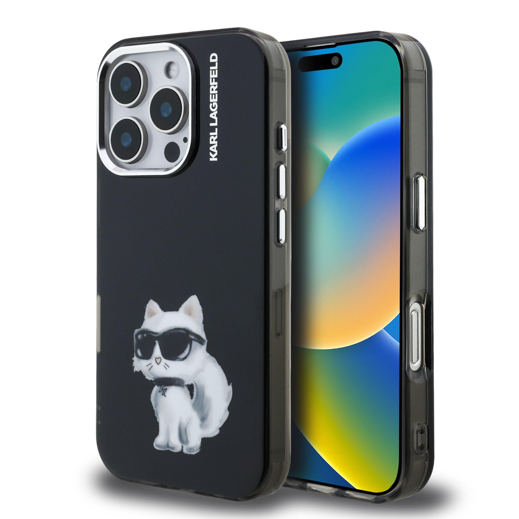 Karl Lagerfeld Калъф Apple iPhone 16 Pro, IML Aquarelle Choupette /черен/ - KLHCP16LHMCHAQK | JAR Computers Karl Lagerfeld Калъф Apple iPhone 16 Pro, IML Aquarelle Choupette /черен/ - KLHCP16LHMCHAQK