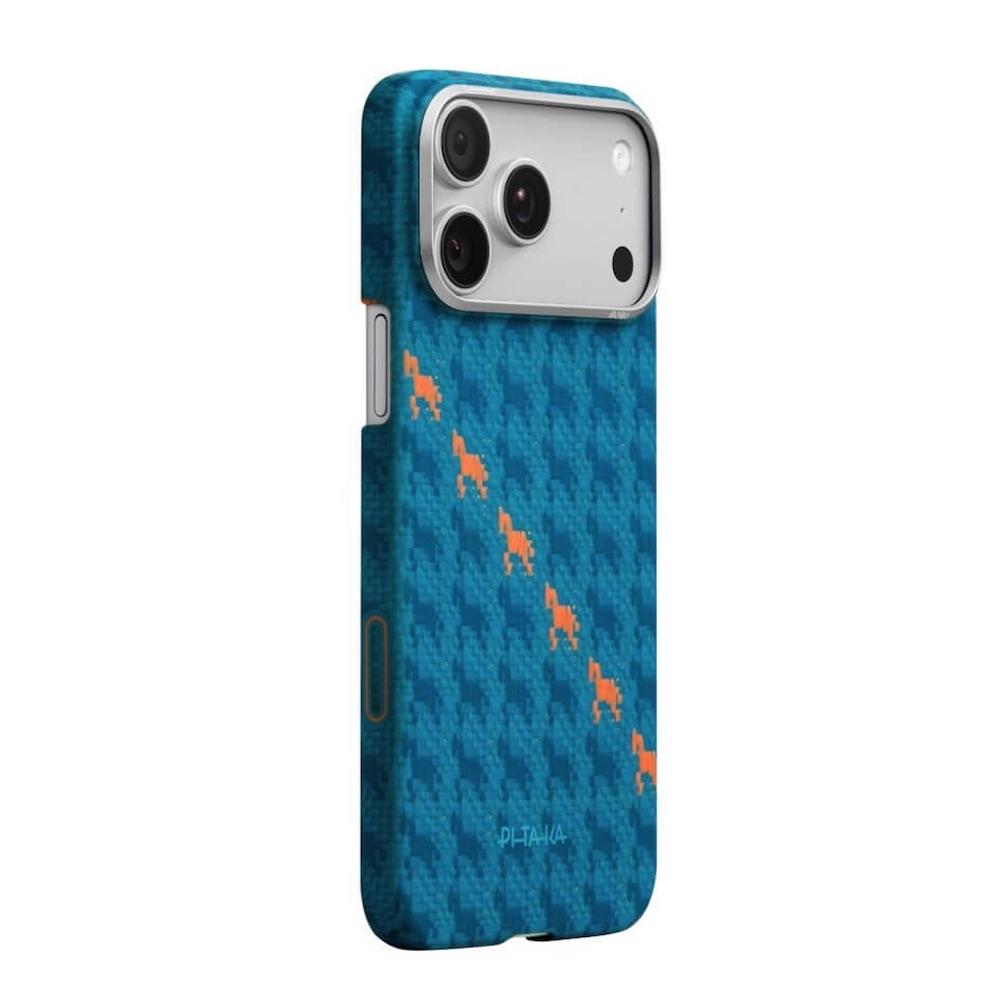 Кевларен кейс с MagSafe за iPhone 17 Pro Max - Pitaka Happiness Rides Indigo Edge Ultra Slim Aramid Fiber Case | JAR Computers Кевларен кейс с MagSafe за iPhone 17 Pro Max - Pitaka Happiness Rides Indigo Edge Ultra Slim Aramid Fiber Case