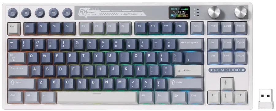 Механична клавиатура Royal Kludge – RK M87, безжична, Cream, RGB, Ocean | JAR Computers Механична клавиатура Royal Kludge – RK M87, безжична, Cream, RGB, Ocean