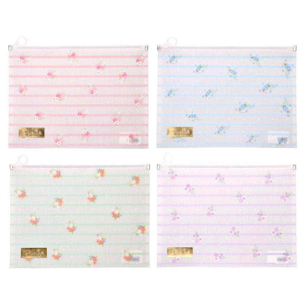 Папка Biro Time Carta, с цип, с цветя, А4, асорти, 1 брой