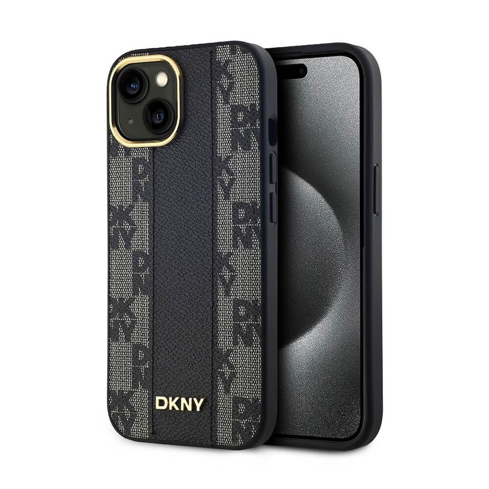 Дизайнерски кожен кейс с MagSafe за iPhone 15 - DKNY PU Checkered Pattern MagSafe Leather Hard Case (черен) | JAR Computers Дизайнерски кожен кейс с MagSafe за iPhone 15 - DKNY PU Checkered Pattern MagSafe Leather Hard Case (черен)