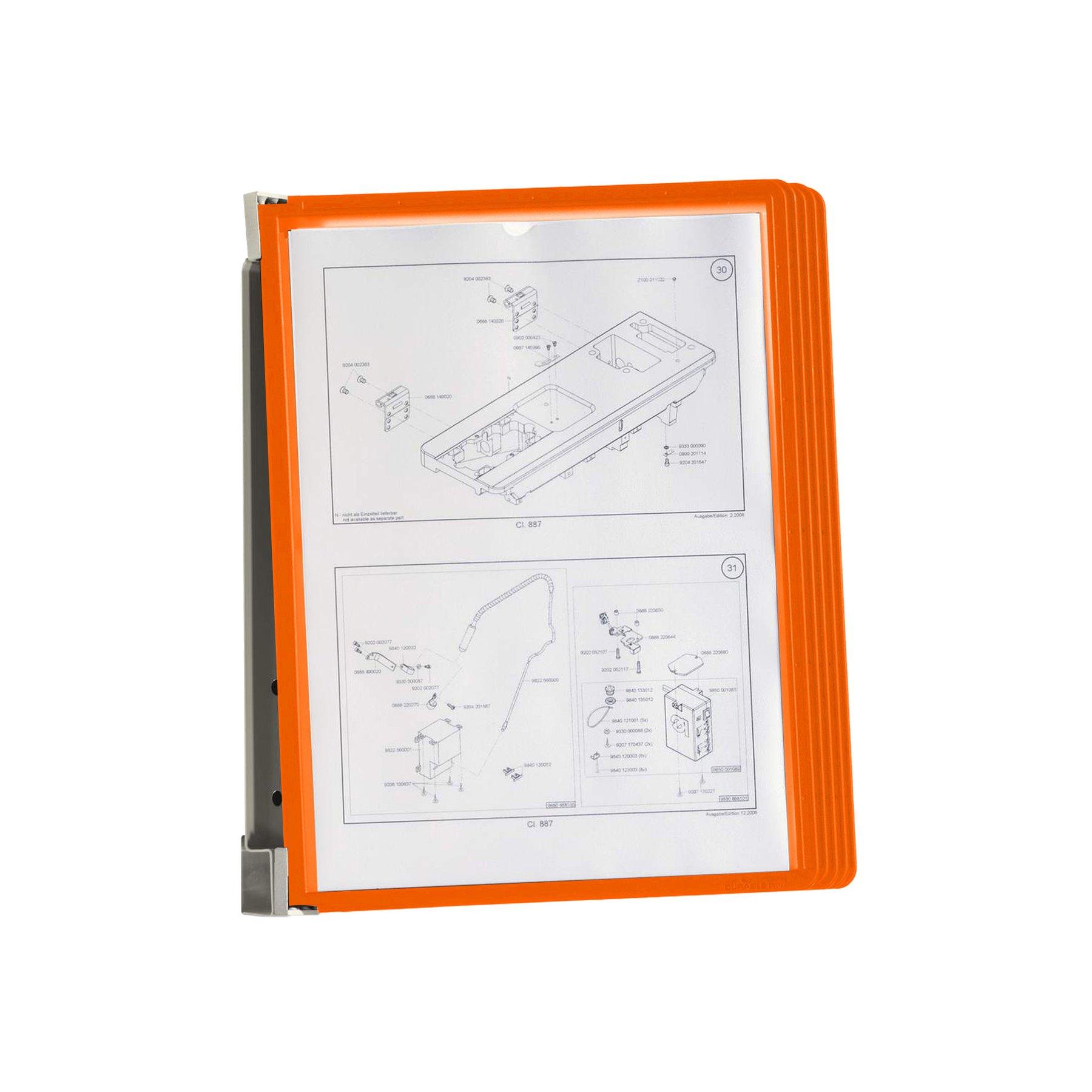 Durable Информационна система Vario Magnetic Wall, A4, с 5 джоба, оранжева | JAR Computers Durable Информационна система Vario Magnetic Wall, A4, с 5 джоба, оранжева