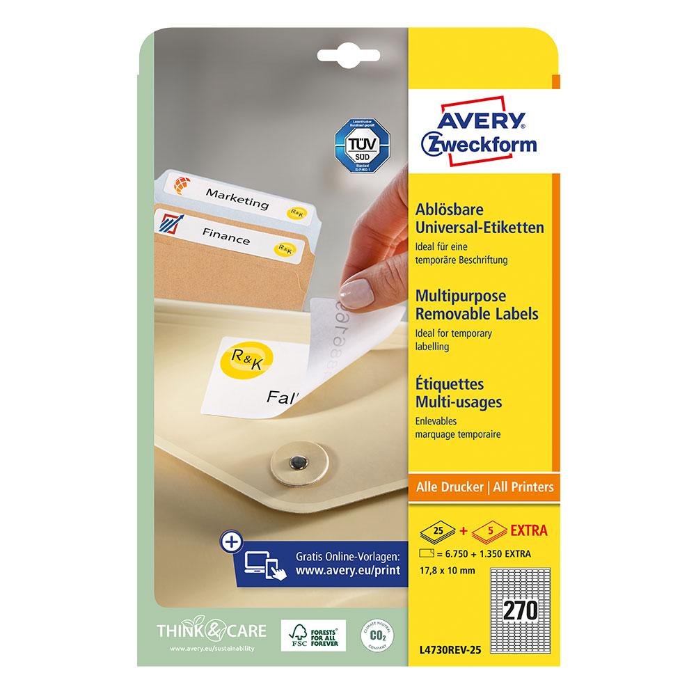Етикети Avery отлеп. 17.8/10 270ет 30л