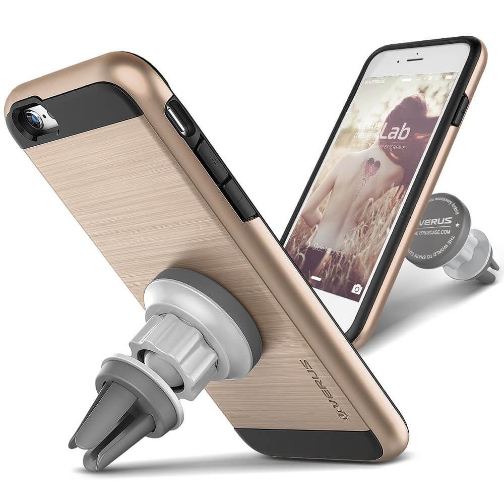 Хибриден кейс с поставка за iPhone 6S, iPhone 6 - Verus Verge Metal Plate (златист) | JAR Computers Хибриден кейс с поставка за iPhone 6S, iPhone 6 - Verus Verge Metal Plate (златист)