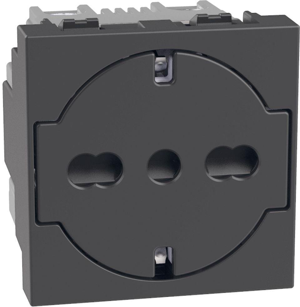 Контакт ШУКО/ИТАЛИАНСКИ стандарт 2P+Е 16A с детска защита 2 мод. цвят Графит Light Now Bticino | JAR Computers Контакт ШУКО/ИТАЛИАНСКИ стандарт 2P+Е 16A с детска защита 2 мод. цвят Графит Light Now Bticino