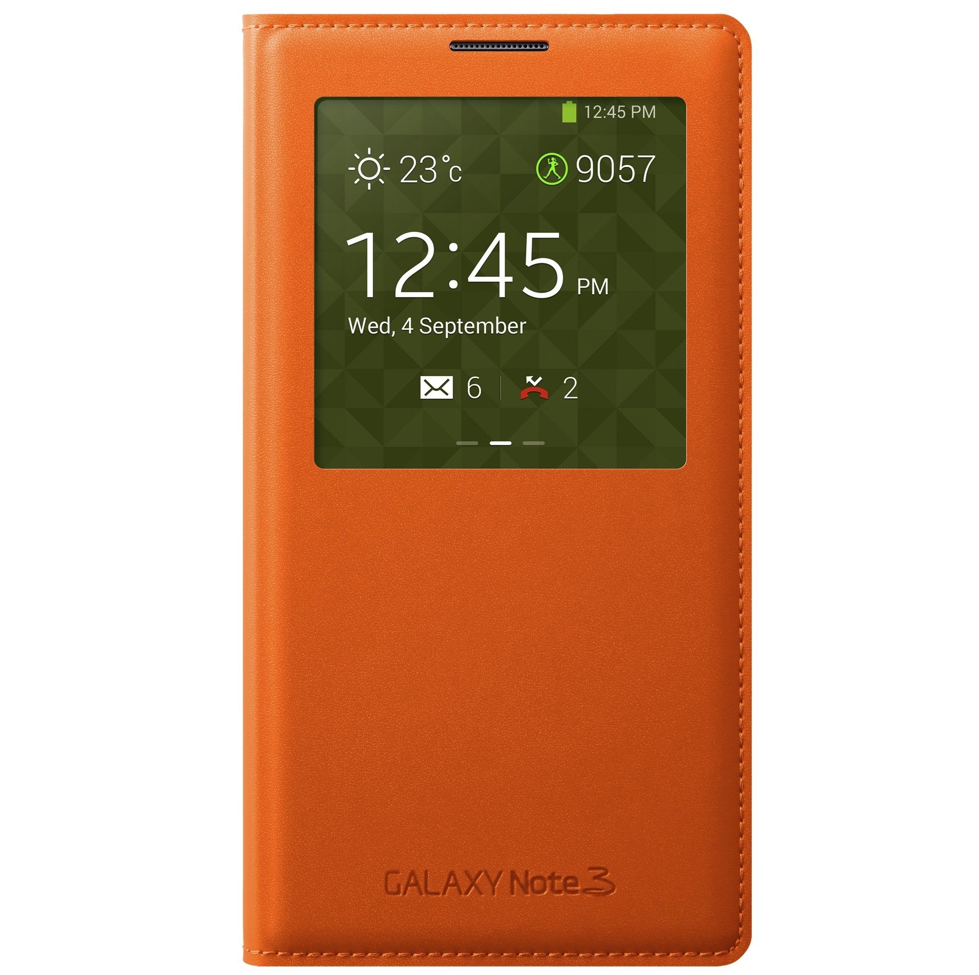 Оригинален кожен калъф за Samsung Note 3 - Samsung S-View Cover EF-CN900 (оранжев) | JAR Computers Оригинален кожен калъф за Samsung Note 3 - Samsung S-View Cover EF-CN900 (оранжев)