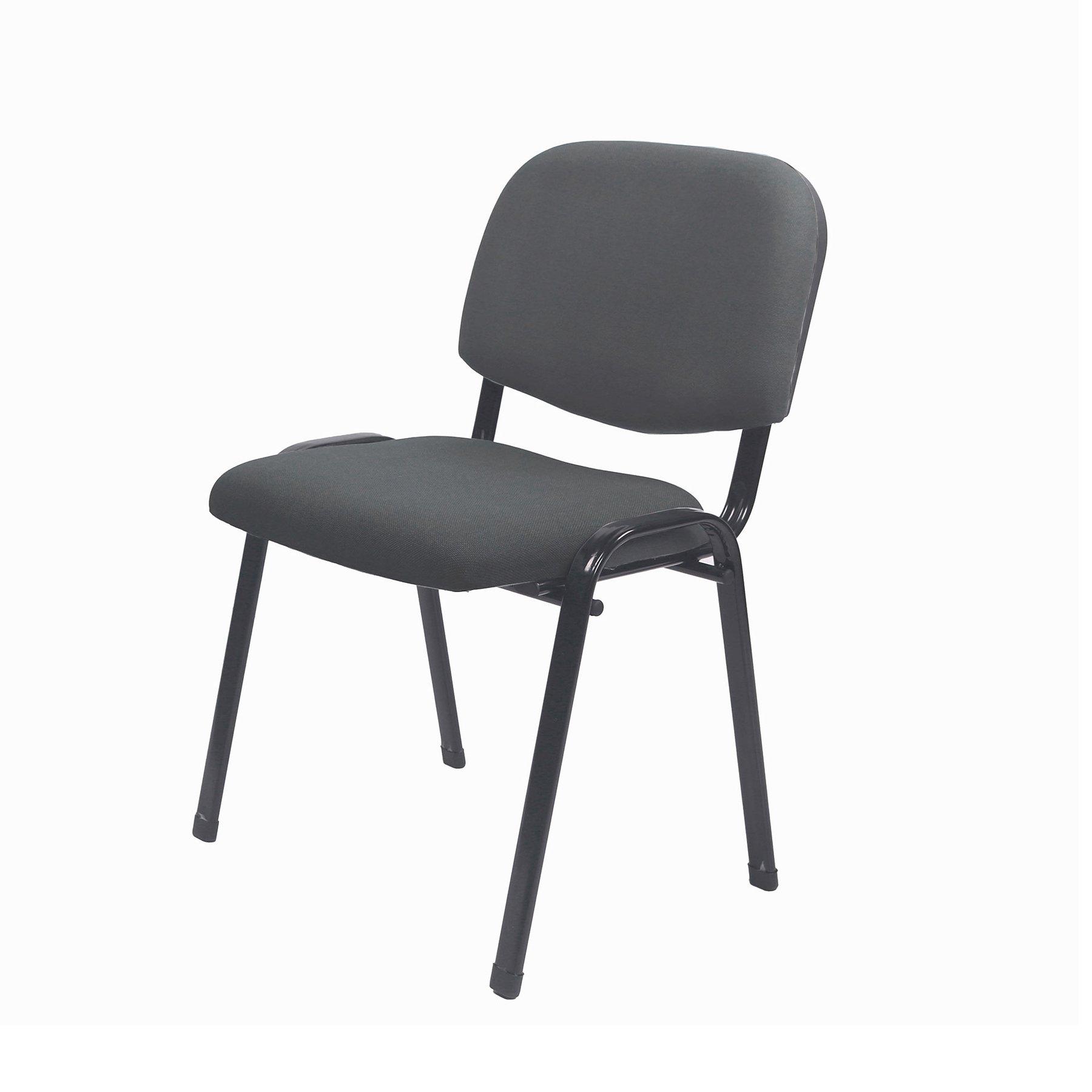 Посетителски стол Iso Iron Black, текстил, метална основа, до 120 kg, сив