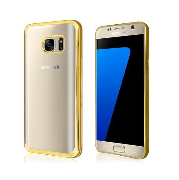 Силиконов (TPU) калъф за Samsung Galaxy S7 - Okkes TPU Case (прозрачен-златист) | JAR Computers Силиконов (TPU) калъф за Samsung Galaxy S7 - Okkes TPU Case (прозрачен-златист)