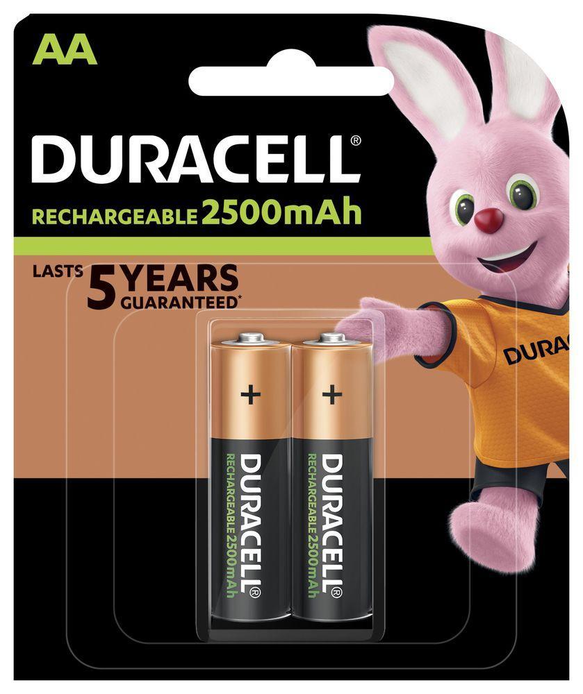 Акумулаторна батерия DURACELL R6 AA, 2500mAh NiMH, 1.2V, 2 бр. в опаковка | JAR Computers Акумулаторна батерия DURACELL R6 AA, 2500mAh NiMH, 1.2V, 2 бр. в опаковка