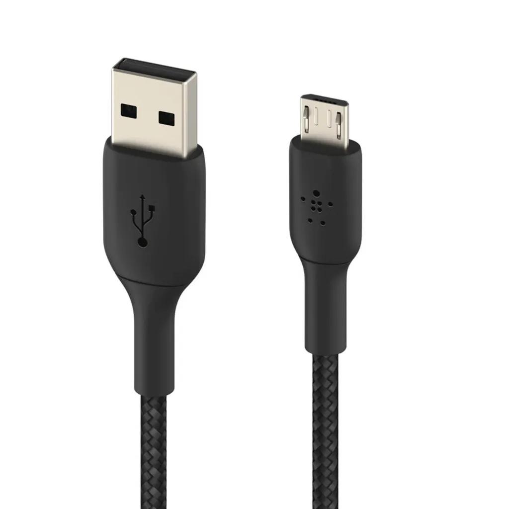 Belkin BOOST CHARGE Micro-USB to USB-A Cable, Braided - 1M - Black | JAR Computers Belkin BOOST CHARGE Micro-USB to USB-A Cable, Braided - 1M - Black