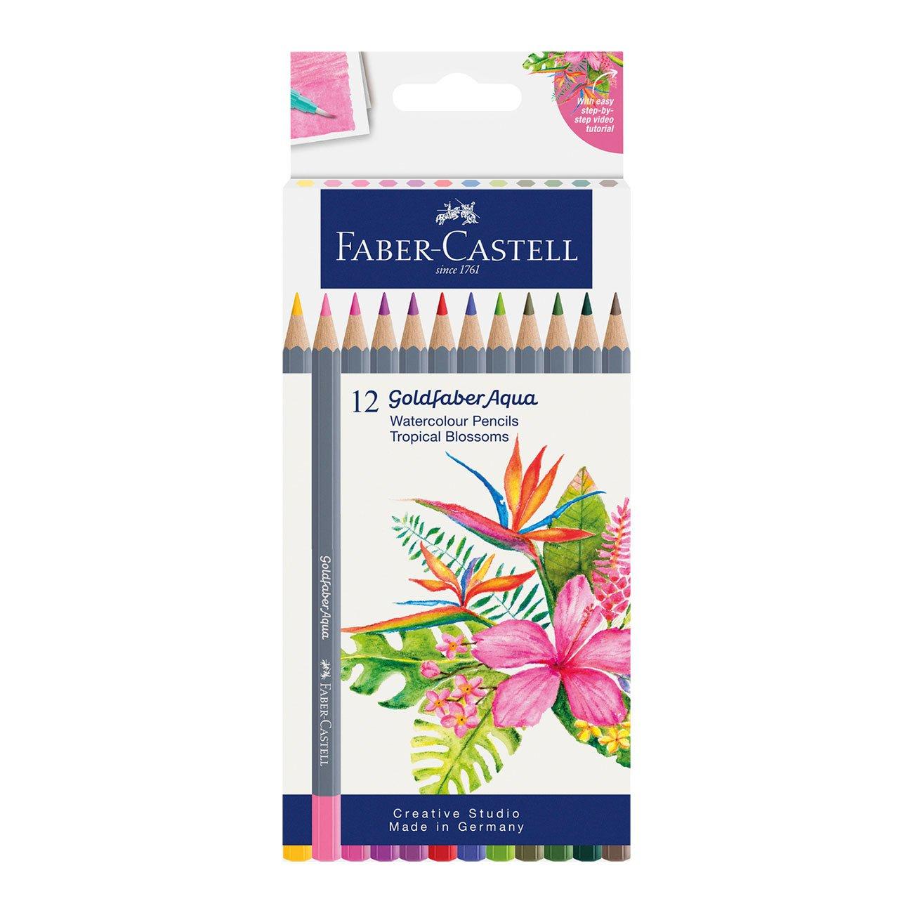 Faber-Castell Моливи Goldfaber Aqua Tropical, 12 цвята