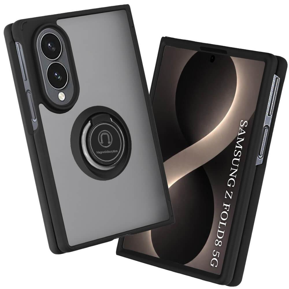 Хибриден удароустойчив кейс с пръстен против изпускане за Samsung Galaxy Z Fold8 - Techsuit Glinth Hybrid Case (черен-прозрачен) | JAR Computers Хибриден удароустойчив кейс с пръстен против изпускане за Samsung Galaxy Z Fold8 - Techsuit Glinth Hybrid Case (черен-прозрачен)