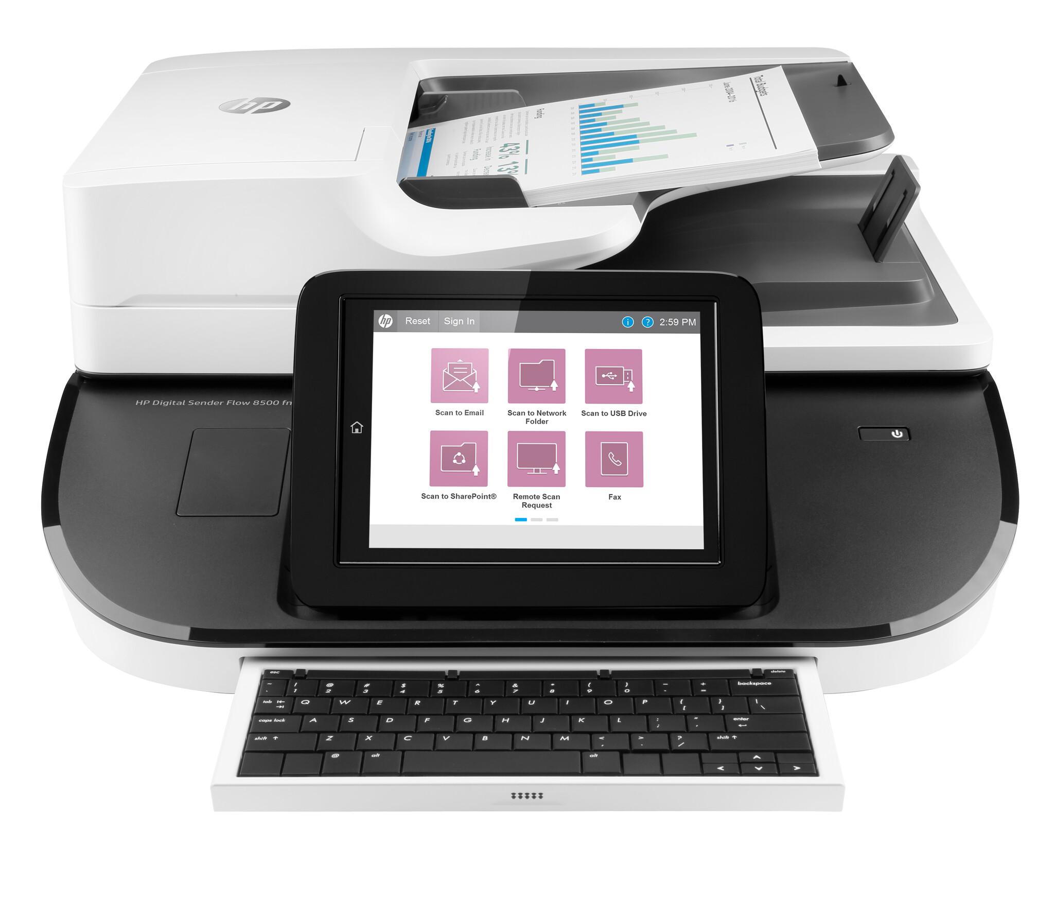 HP Flow 8500 fn2 Плосък скенер с автоматично подаване 600 x 600 DPI