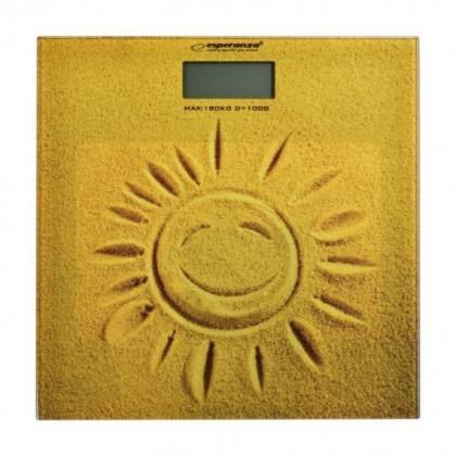Кантар Esperanza EBS006, 180 кг, Дигитален, LCD дисплей, 30х30 см, Жълт/декорация