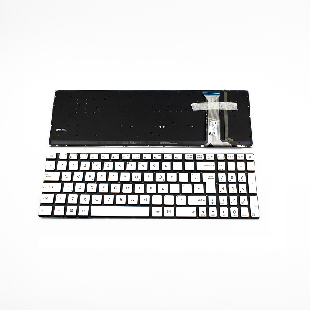 Клавиатура за лаптоп Asus G551JW G771 N551 Silver Without Frame UK With Backlit / Сребриста Без Рамка с Подсветка (Голям Ентър) | JAR Computers Клавиатура за лаптоп Asus G551JW G771 N551 Silver Without Frame UK With Backlit / Сребриста Без Рамка с Подсветка (Голям Ентър)