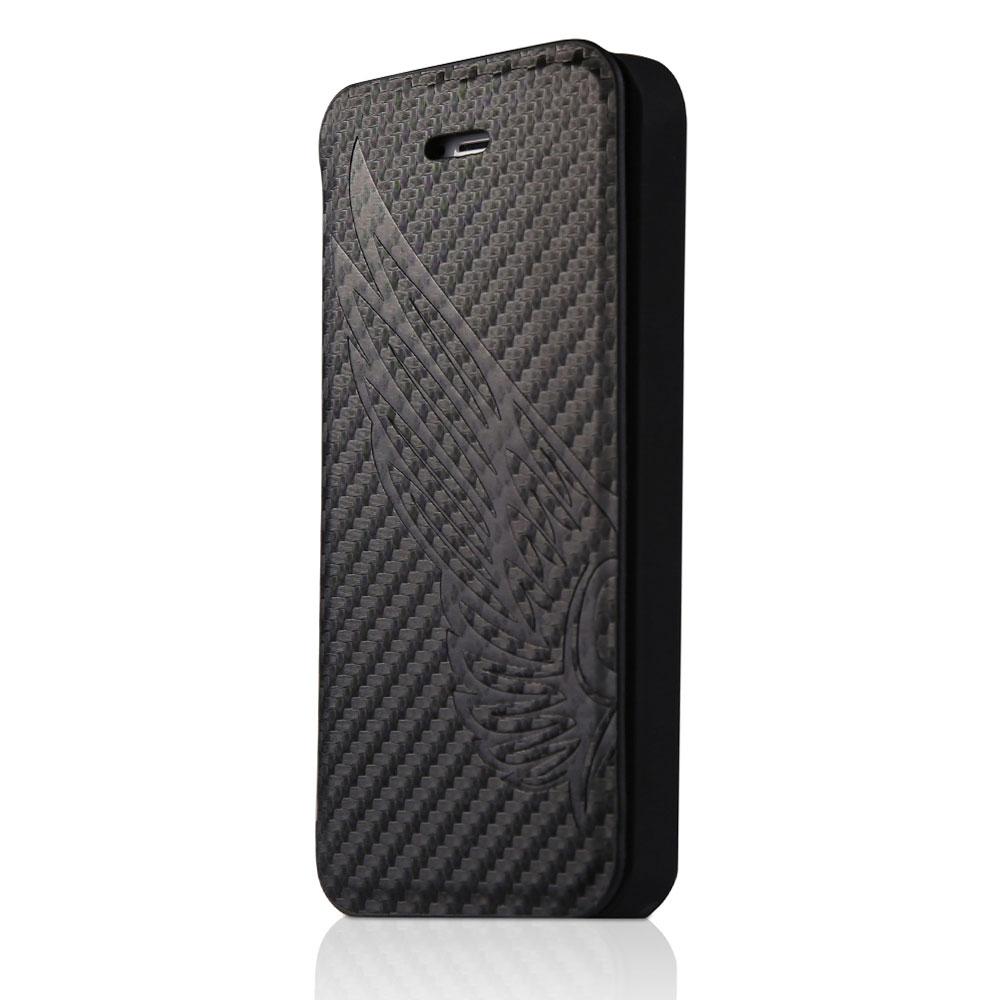 Кожен калъф, тип портфейл и поставка за iPhone 5S, iPhone 5, iPhone SE - Itskins Angel Leather Case (черен-карбон) | JAR Computers Кожен калъф, тип портфейл и поставка за iPhone 5S, iPhone 5, iPhone SE - Itskins Angel Leather Case (черен-карбон)