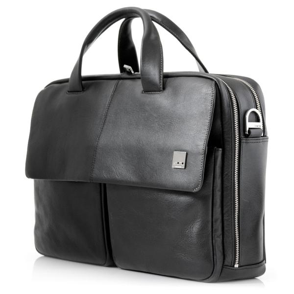 Луксозна кожена чанта за MacBook и преносими компютри до 15.4 инча - Knomo Warwick Double Zip 15 (черен) | JAR Computers Луксозна кожена чанта за MacBook и преносими компютри до 15.4 инча - Knomo Warwick Double Zip 15 (черен)
