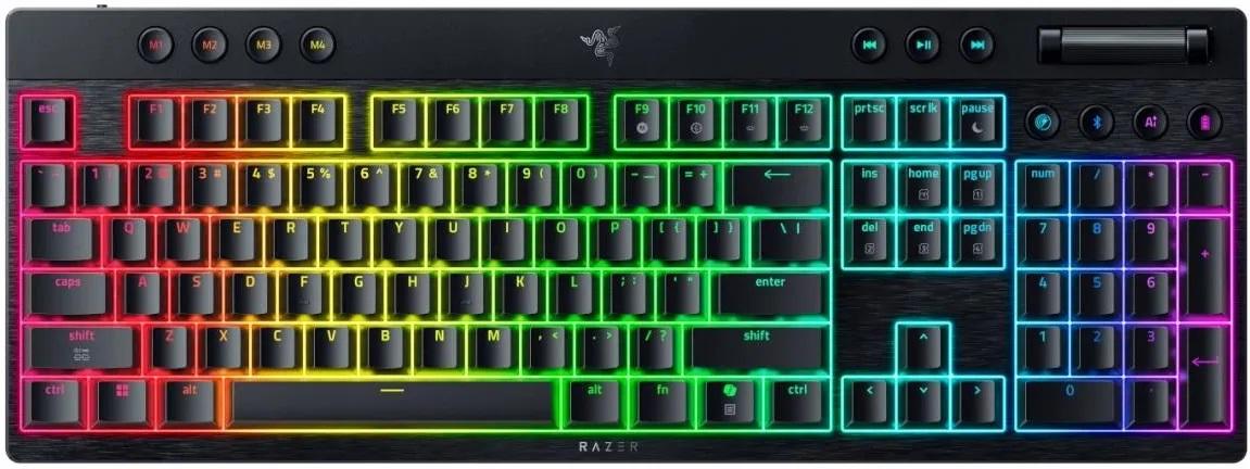 Механична клавиатура Razer - BlackWidow V4 Low-profile HyperSpeed Yellow Switch, безжична, Linear, черна | JAR Computers Механична клавиатура Razer - BlackWidow V4 Low-profile HyperSpeed Yellow Switch, безжична, Linear, черна
