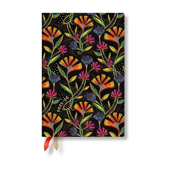 Paperblanks Планер Wild Flowers, Mini, хоризонтален, твърда корица, 104 листа, за 2025-2026 година