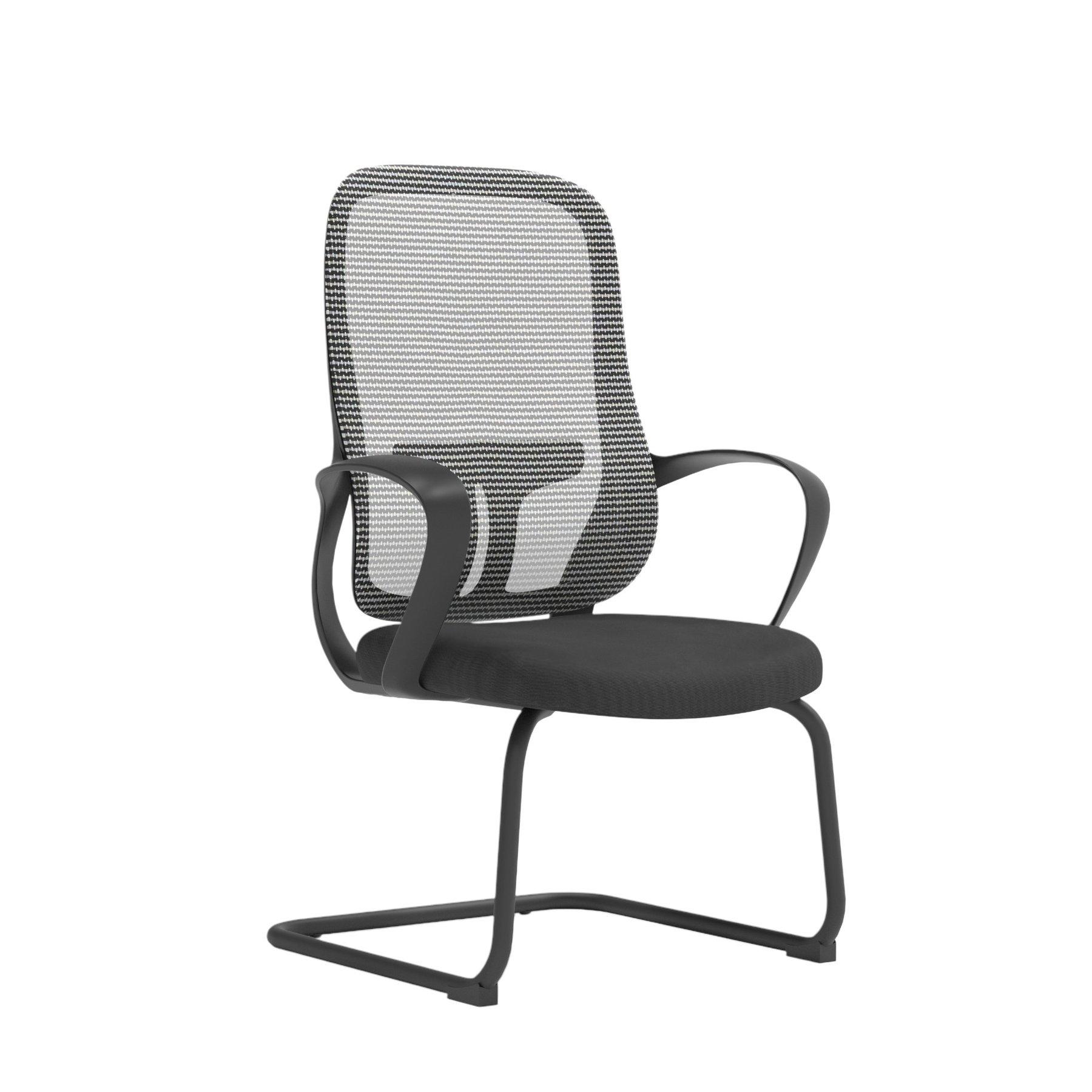 Посетителски стол RFG Mojito M, дамаска и меш, метална основа, до 120 kg, сиво-черен | JAR Computers Посетителски стол RFG Mojito M, дамаска и меш, метална основа, до 120 kg, сиво-черен