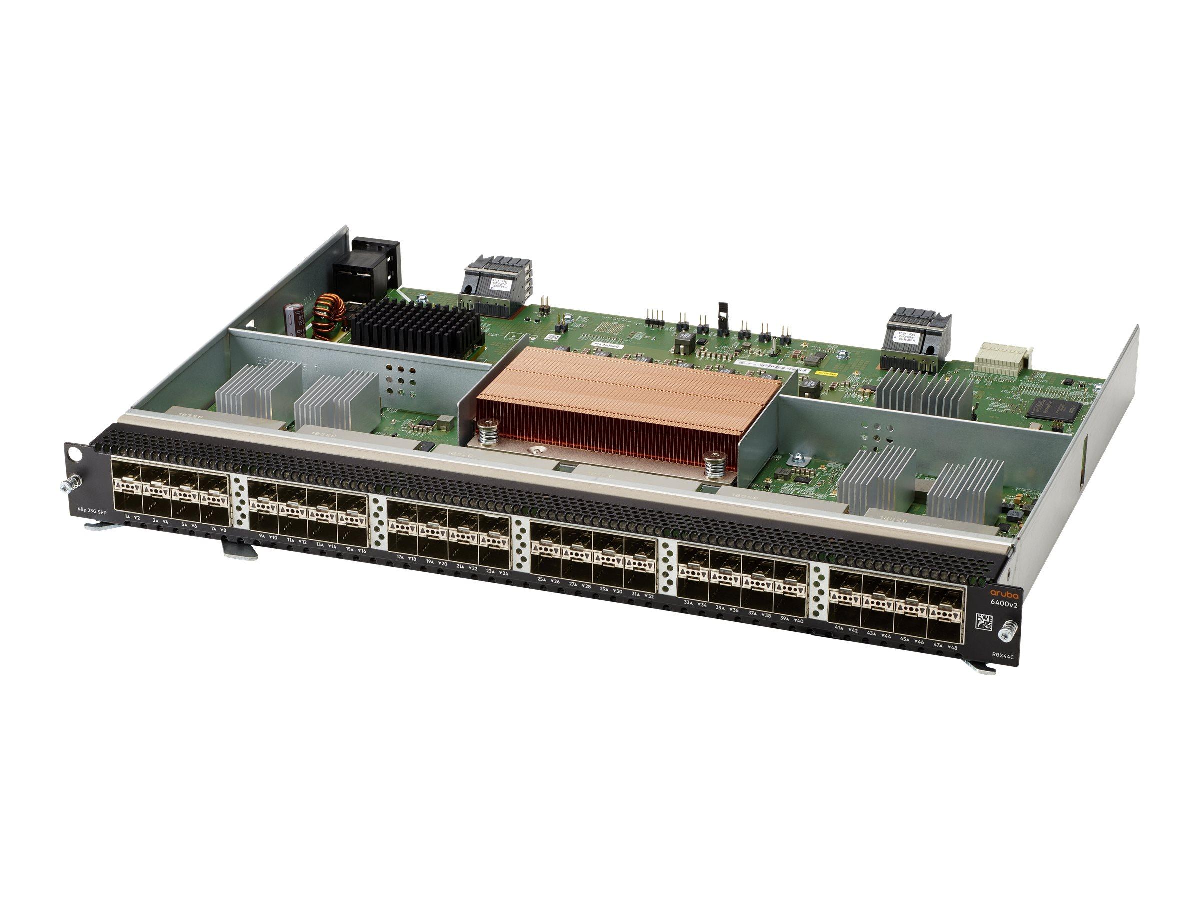Aruba CX 6400 48-port 1G/10G/25GbE SFP28 v2 Module | JAR Computers Aruba CX 6400 48-port 1G/10G/25GbE SFP28 v2 Module
