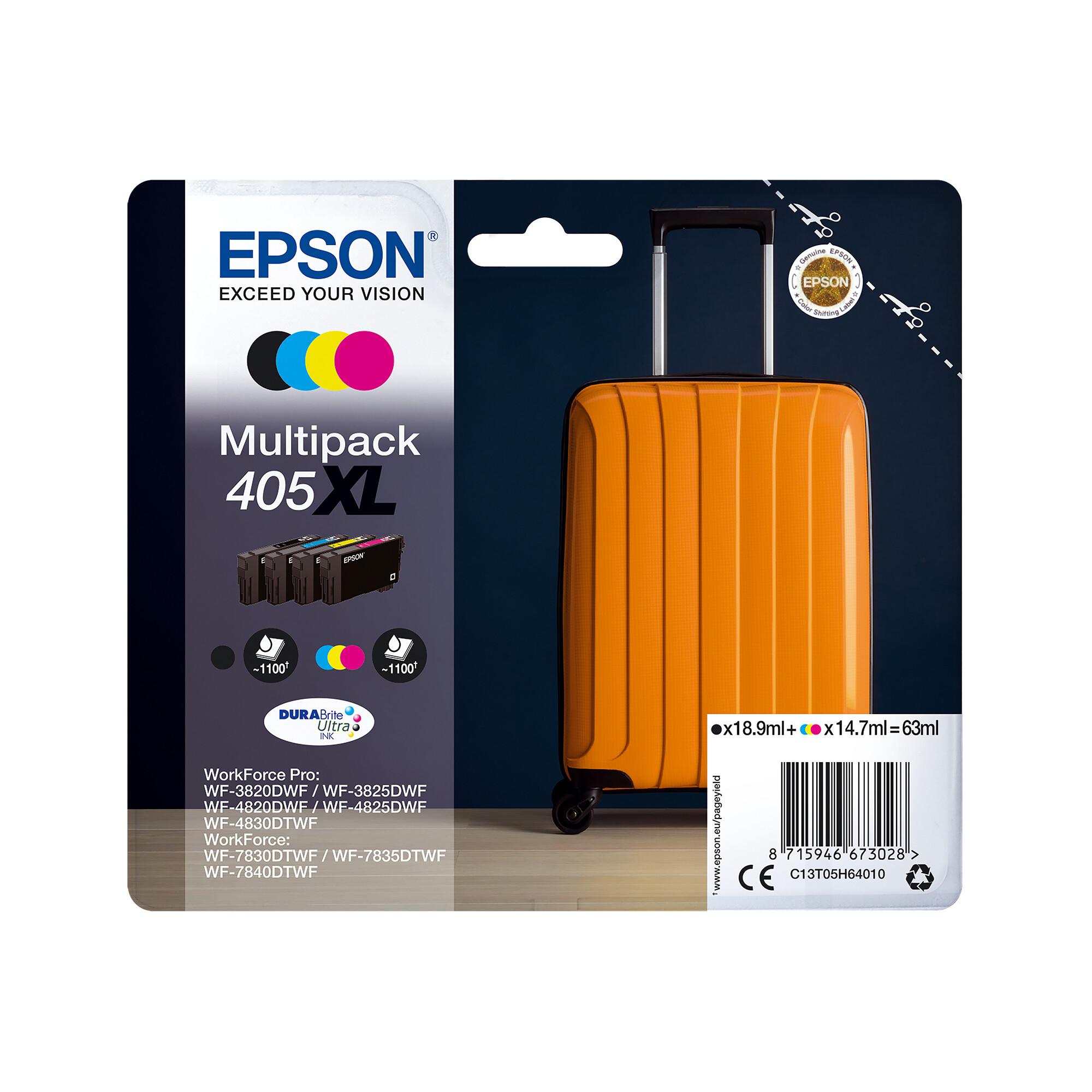 Epson 405XL DURABrite Ultra глава и патрон за мастиленоструен принтер 1 броя Оригинал High (L) Yield Черен, Синьо-зелен, Пурпурен, Жълт | JAR Computers Epson 405XL DURABrite Ultra глава и патрон за мастиленоструен принтер 1 броя Оригинал High (L) Yield Черен, Синьо-зелен, Пурпурен, Жълт