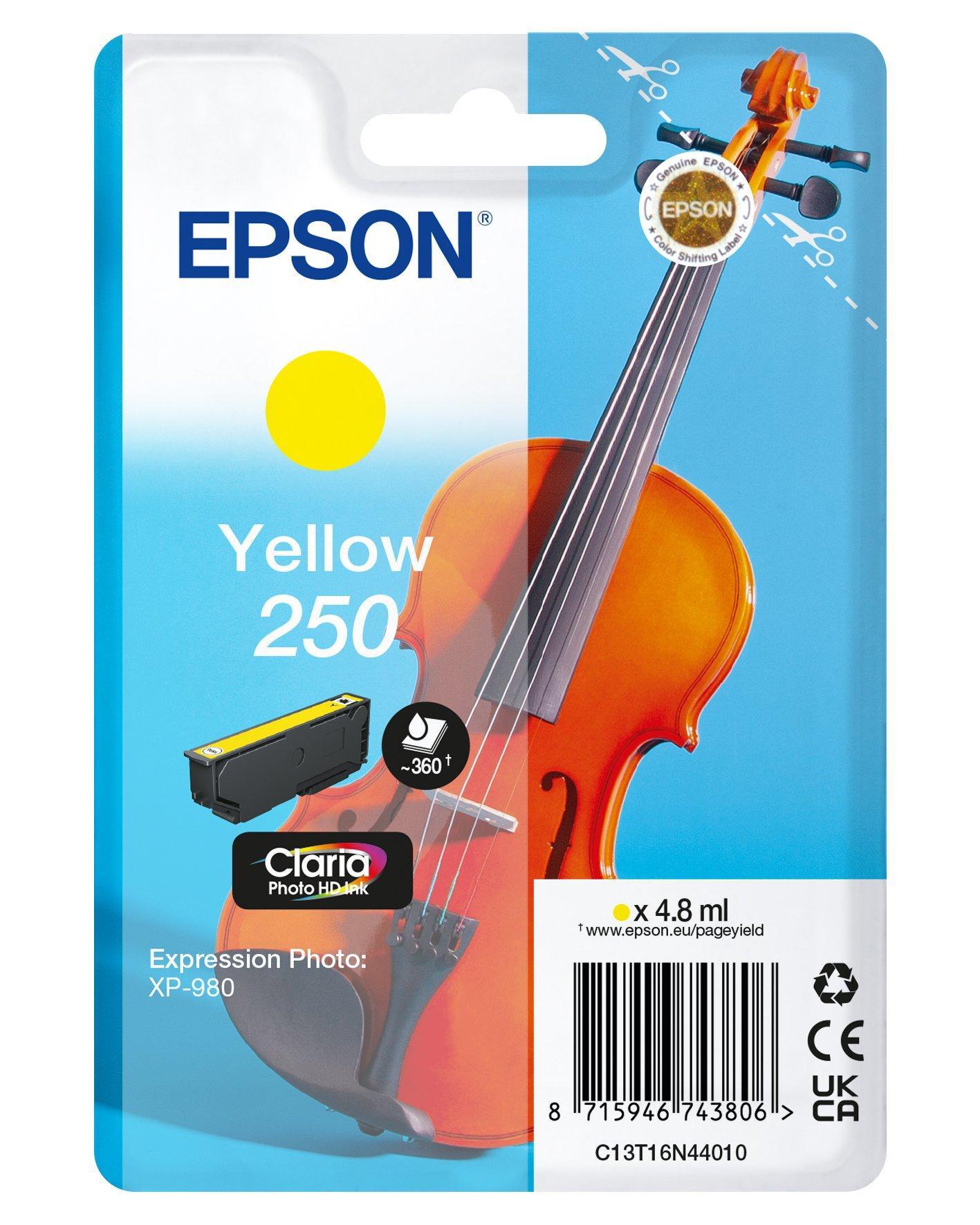 Epson Single Yellow 250 Violin Claria Photo HD Ink | JAR Computers Epson Single Yellow 250 Violin Claria Photo HD Ink