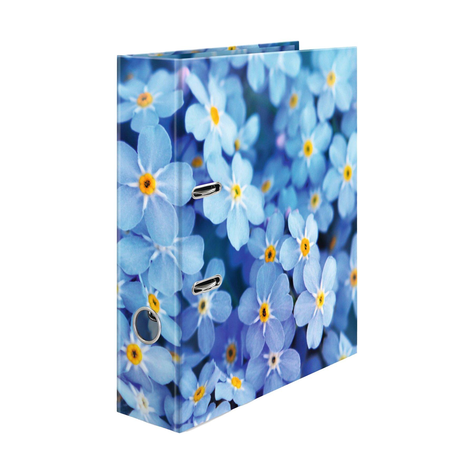 Herma Класьор Flowers, 7 cm, на сини цветя | JAR Computers Herma Класьор Flowers, 7 cm, на сини цветя