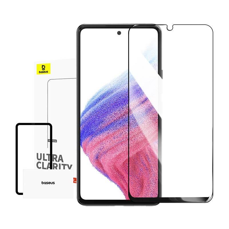 Калено стъклено защитно покритие за дисплея на Samsung Galaxy A53 - Baseus Diamond Tempered Glass Film (0.30mm) (черен-прозрачен) | JAR Computers Калено стъклено защитно покритие за дисплея на Samsung Galaxy A53 - Baseus Diamond Tempered Glass Film (0.30mm) (черен-прозрачен)