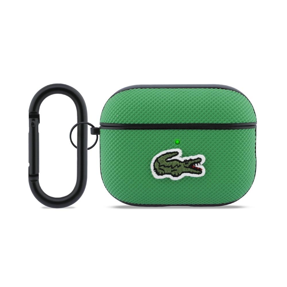 Кожен кейс с карабинер за Apple AirPods Pro 3 - Lacoste PU Petit Pique Croc Logo Patch Case (зелен) | JAR Computers Кожен кейс с карабинер за Apple AirPods Pro 3 - Lacoste PU Petit Pique Croc Logo Patch Case (зелен)