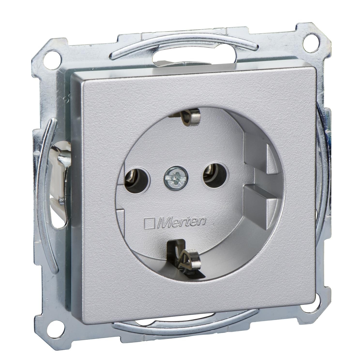 Контакт Шуко с капак 16A автомат. клеми Алуминий System M - SCHNEIDER ELECTRIC Merten System M MTN2301-0460 | JAR Computers Контакт Шуко с капак 16A автомат. клеми Алуминий System M - SCHNEIDER ELECTRIC Merten System M MTN2301-0460