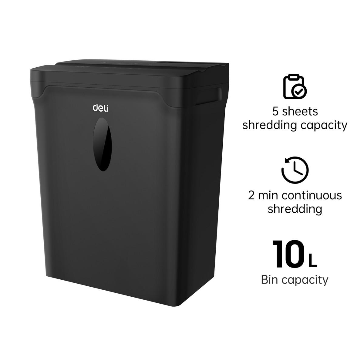 Шредер за хартия Deli ET014, (P-4), Cross Cut, 10 л | JAR Computers Шредер за хартия Deli ET014, (P-4), Cross Cut, 10 л