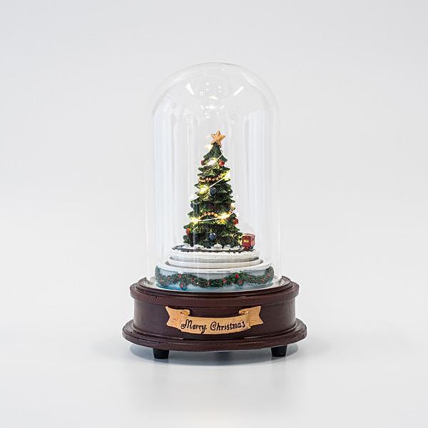 Стъклен купол с осветено дърво, музика и батерийно захранване EUROLAMP | JAR Computers Стъклен купол с осветено дърво, музика и батерийно захранване EUROLAMP