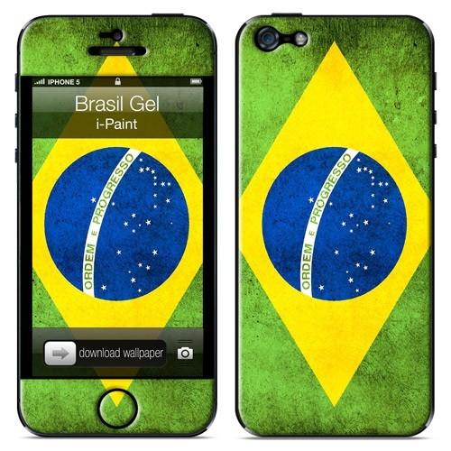 Уникален дизайнерски 3D скин за iPhone 5S, iPhone 5, iPhone SE - iPaint Brazil Gel Skin | JAR Computers Уникален дизайнерски 3D скин за iPhone 5S, iPhone 5, iPhone SE - iPaint Brazil Gel Skin
