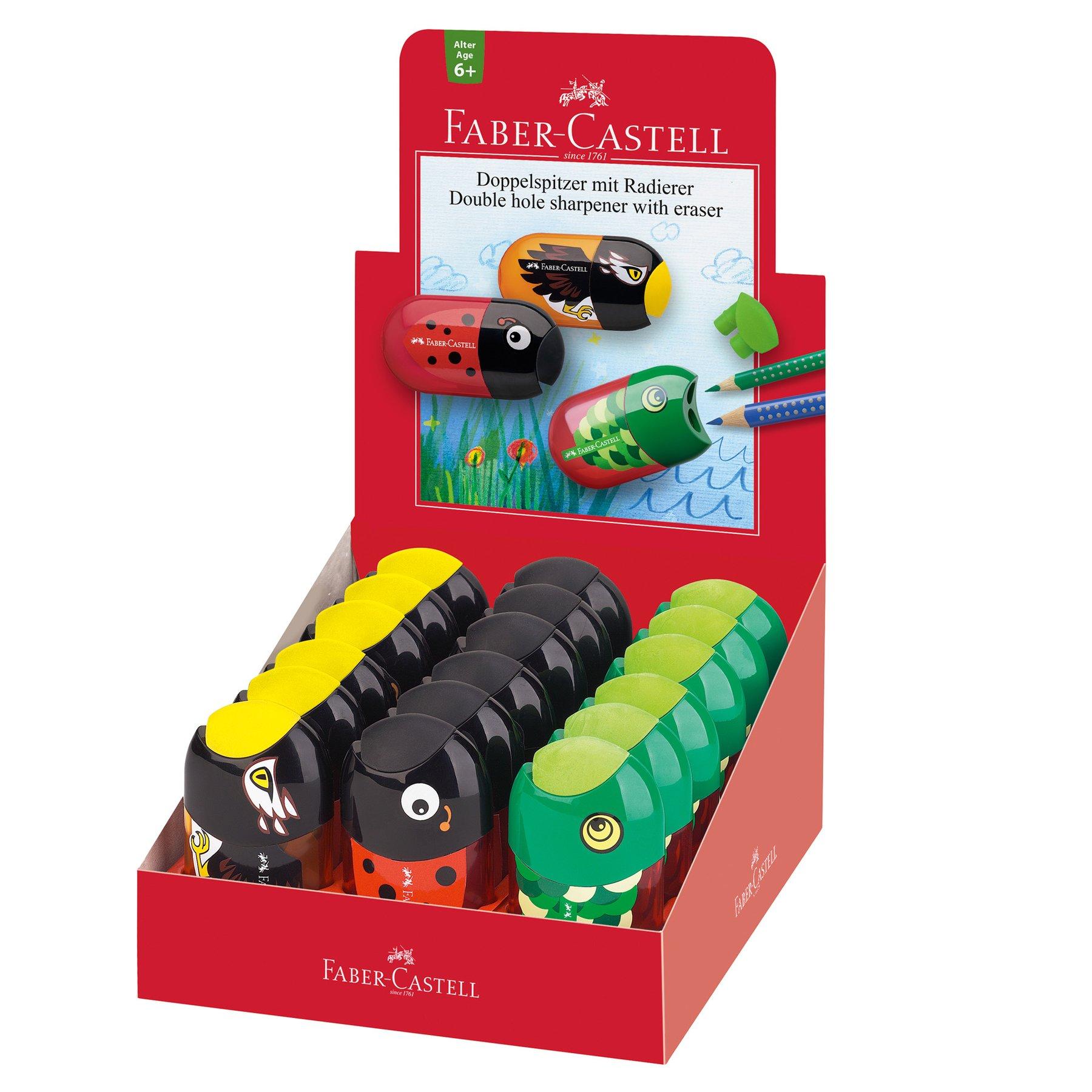 Faber-Castell Острилка, двойна, с гума, риба/калинка/орел, 18 броя в дисплей | JAR Computers Faber-Castell Острилка, двойна, с гума, риба/калинка/орел, 18 броя в дисплей