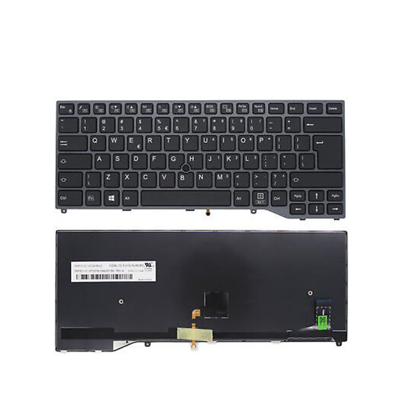 Клавиатура за лаптоп Fujitsu LifeBook U747 E548 Черна със Сива Рамка с Подсветка | JAR Computers Клавиатура за лаптоп Fujitsu LifeBook U747 E548 Черна със Сива Рамка с Подсветка