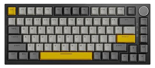 Механична клавиатура Ajazz - AK820 Moon, линейни суичове, RGB, сива/жълта | JAR Computers Механична клавиатура Ajazz - AK820 Moon, линейни суичове, RGB, сива/жълта