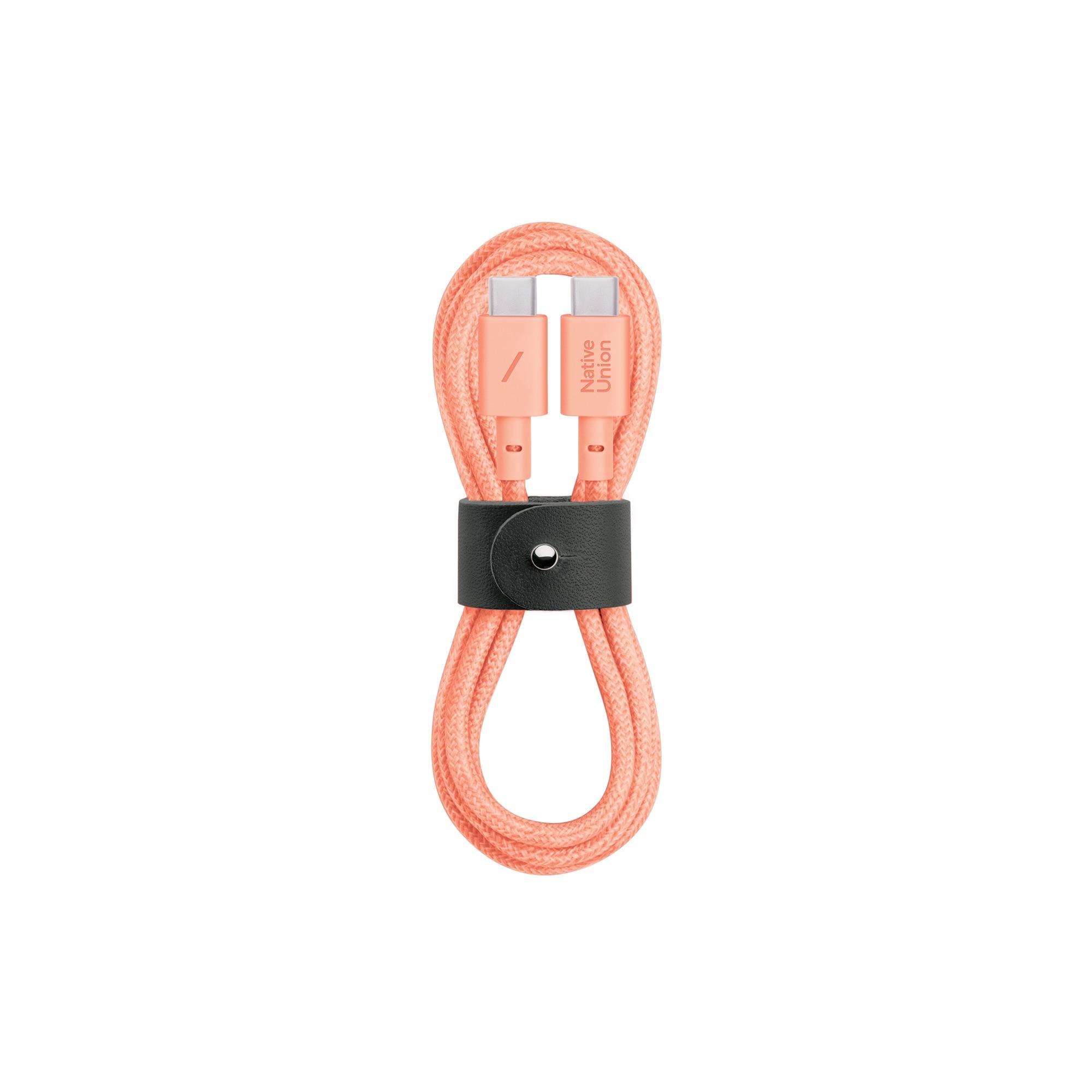 Native Union Belt Cable USB-C to USB-C 1,2m - Apricot | JAR Computers Native Union Belt Cable USB-C to USB-C 1,2m - Apricot