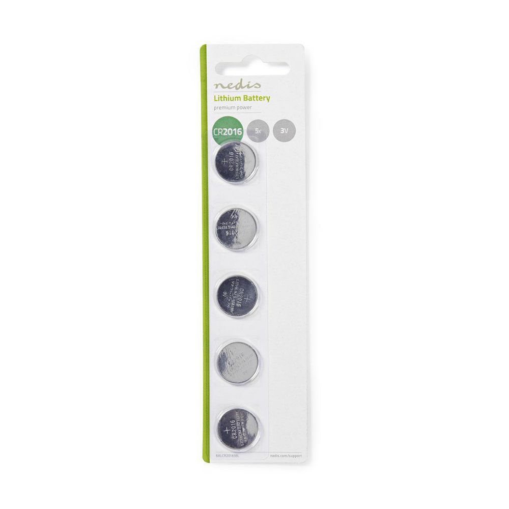 Nedis Lithium Batteries CR2016 3V 5pcs (BALCR20165BL) (NEDBALCR20165BL)