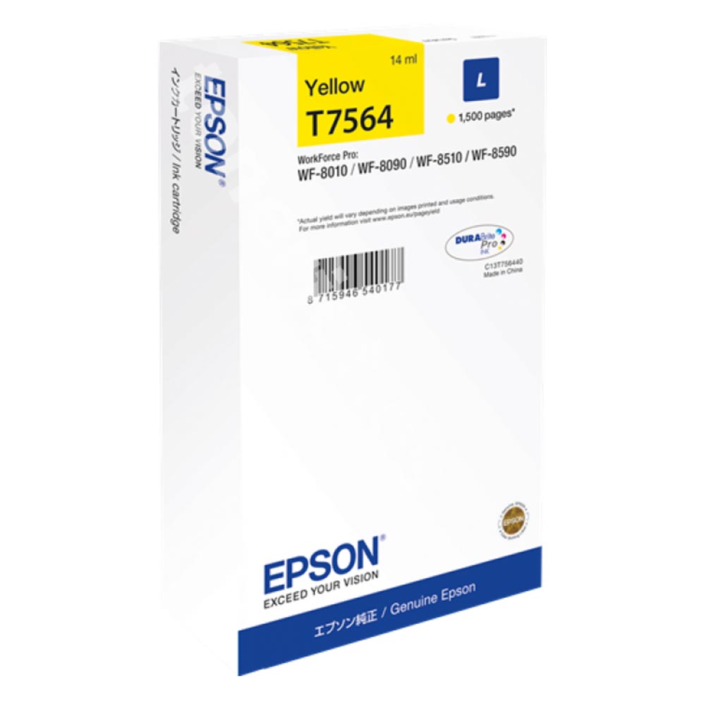 WORKFORCE PRO WF-6530MFP/WF-8000 SERIES INK CRTR YELLOW (EPST756440)