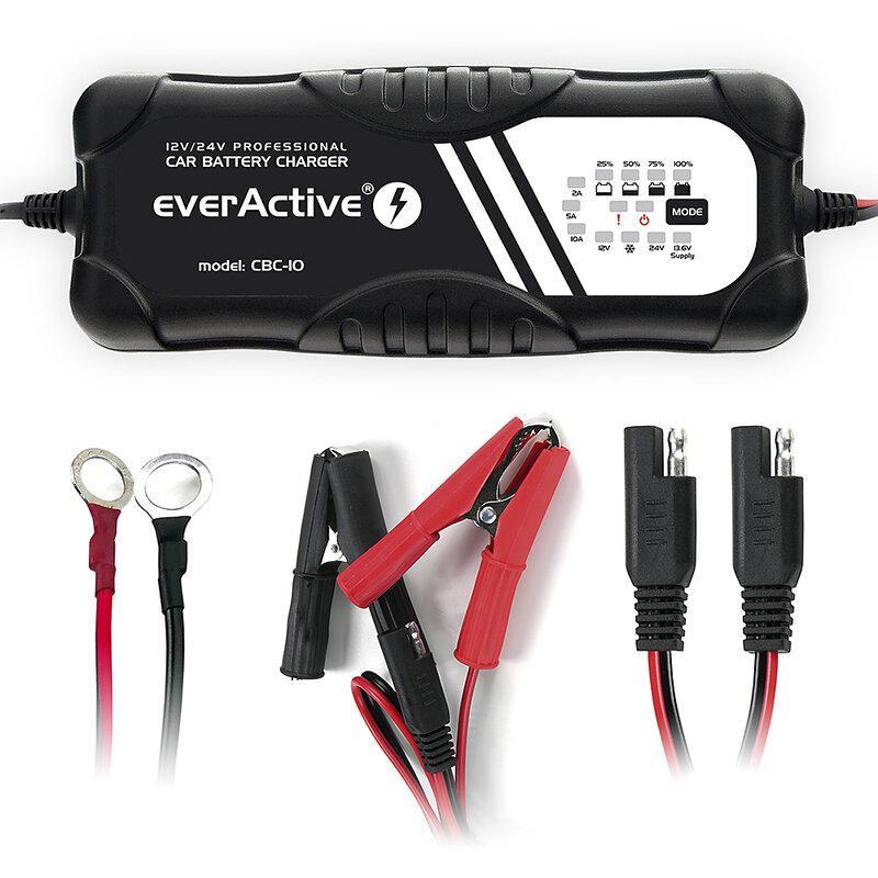 Зарядно процесорно устройство за акумулатор 12V/24V everActive CBC-10 v2  до 10А за автомобили и мотоциклети | JAR Computers Зарядно процесорно устройство за акумулатор 12V/24V everActive CBC-10 v2  до 10А за автомобили и мотоциклети