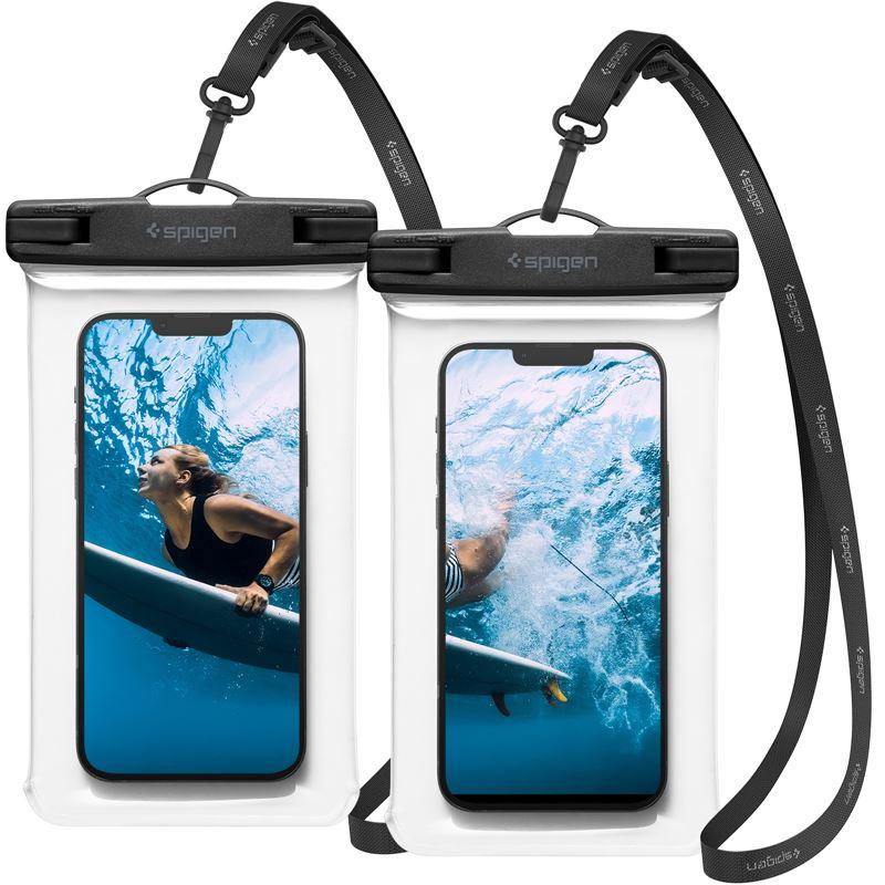 2 броя универсални водоустойчиви калъфи за смартфони до 7 инча - Spigen Aqua Shield A601 Universal Waterproof Case IPX8 2 Pack (прозрачен) | JAR Computers 2 броя универсални водоустойчиви калъфи за смартфони до 7 инча - Spigen Aqua Shield A601 Universal Waterproof Case IPX8 2 Pack (прозрачен)