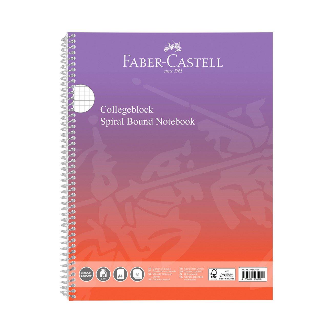 Faber-Castell Тетрадка, А4, квадратчета, Punchy melon, със спирала, 80 листа