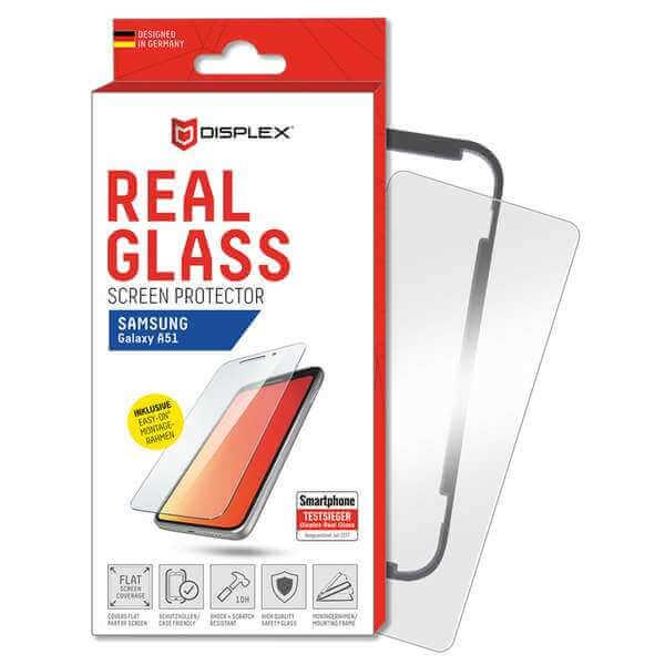 Калено стъклено защитно покритие за дисплея на Samsung Galaxy A51 - Displex Real Glass 10H Protector 2D (прозрачен) | JAR Computers Калено стъклено защитно покритие за дисплея на Samsung Galaxy A51 - Displex Real Glass 10H Protector 2D (прозрачен)