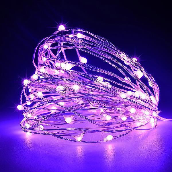 Коледни лампички 100 MINI LED, 31V, лилава светлина, сребърен кабел | JAR Computers Коледни лампички 100 MINI LED, 31V, лилава светлина, сребърен кабел