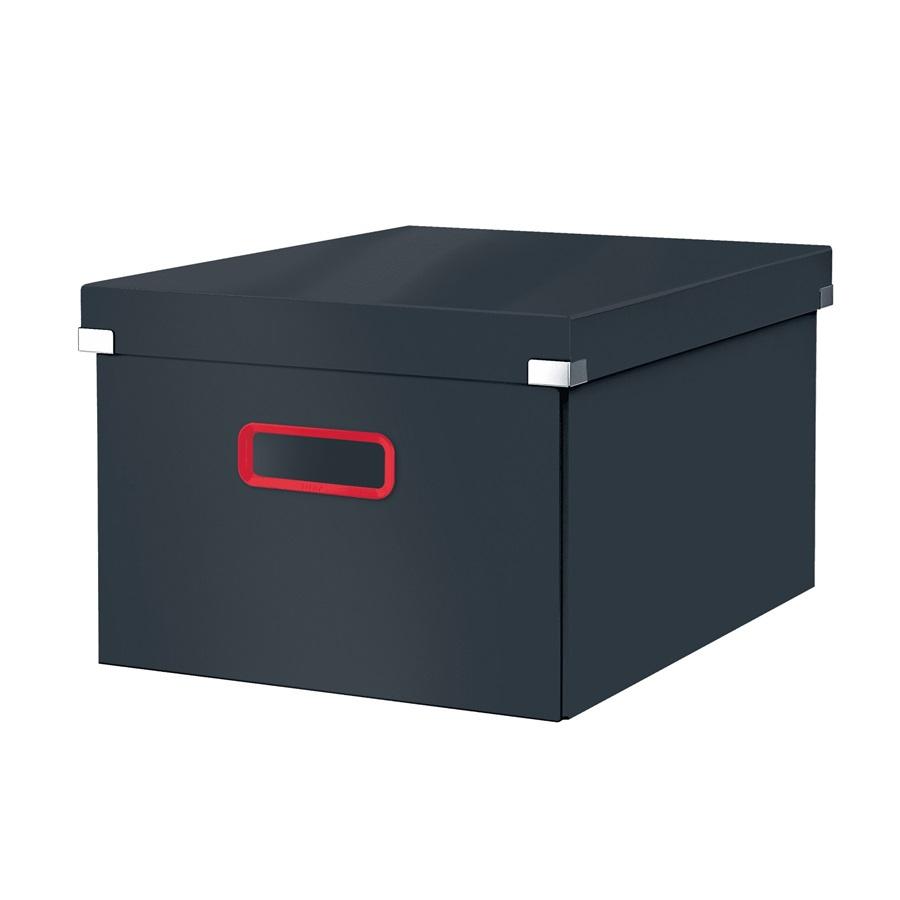 Кутия с дръжки LEITZ Cosy Click&Storе, 281х200х370 мм, РР ламиниран картон, тъмносива | JAR Computers Кутия с дръжки LEITZ Cosy Click&Storе, 281х200х370 мм, РР ламиниран картон, тъмносива