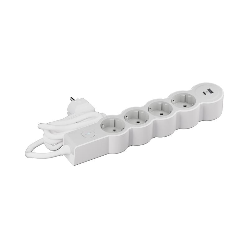 Разклонител 4x 2P+E Шуко с бутон ON/OFF и 2x USB A+C 15W с кабел 1.5m цвят Бял/светлосив Standart - Legrand Standart 694426 | JAR Computers Разклонител 4x 2P+E Шуко с бутон ON/OFF и 2x USB A+C 15W с кабел 1.5m цвят Бял/светлосив Standart - Legrand Standart 694426